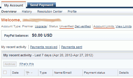 PayPal - Тексерілмеген, шектеулі аккаунт