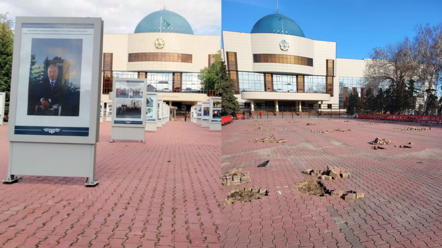 Назарбаевтың суреттері Астанадағы алаңнан алып тасталды