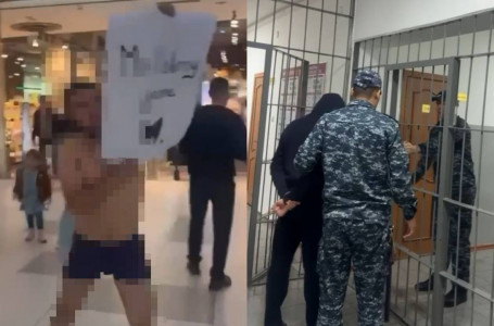 Астанада ер адам сауда орталығында жартылай жалаңаш жүрген