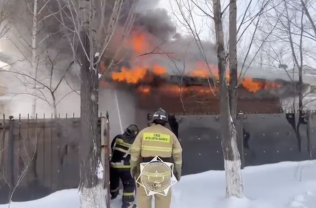 Астанада жер үйде өрт шықты - видео 