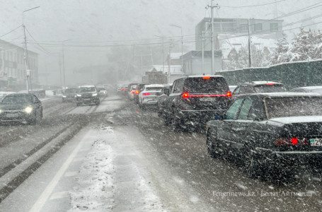 Алматыда қалың қар жауып, күн суытады