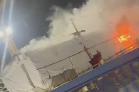 Тәулігіне екінші рет: Павлодарда Ертіс өзені үстіндегі көпір тағы өртенді