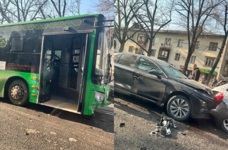 Алматыда автобус бес жеңіл көлікпен соқтығысты