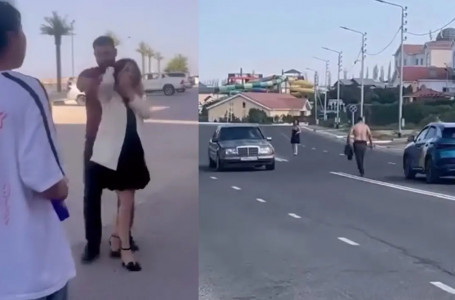 Ақтауда жолдың бойында қызды қуып, күш көрсеткен ер адамның әрекеті видеоға түсіп қалды