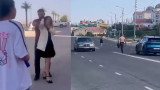 Ақтауда жолдың бойында қызды қуып, күш көрсеткен ер адамның әрекеті видеоға түсіп қалды