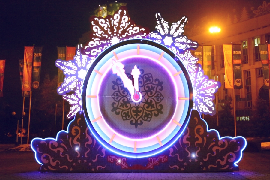 Жаңа жыл қарсаңындағы Алматы (Видео)