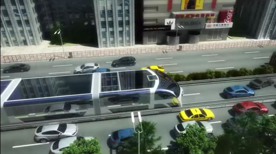 Қытайлықтар көлік кептілісін тудырмайтын автобус жасамақ (видео)