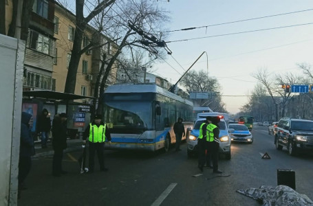 Алматыда троллейбус жүргізушісін көлік қағып кетті