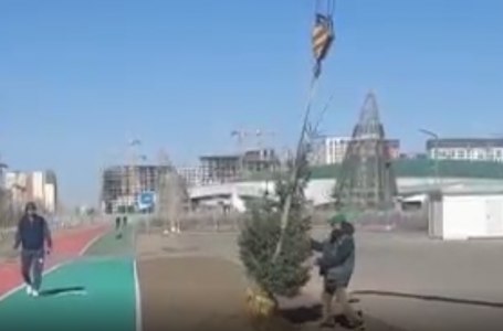 "Көзбояу!" Астанада Әзербайжан президенті кеткеннен кейін шыршалар қазып алынған 