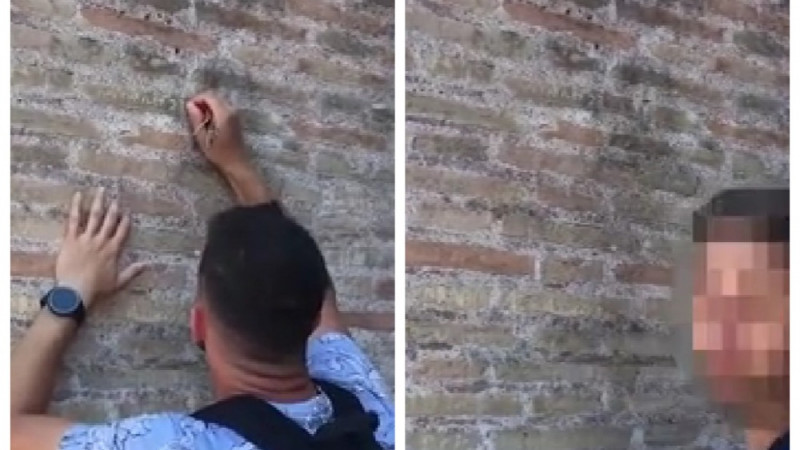 Турист Колизейдің қабырғасына қызының есімін ойып жазғаны үшін түрмеге қамалуы мүмкін (видео)