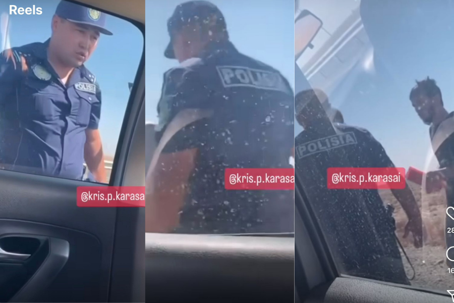 Қызылорда облысында полицейдің көлік жүргізушісімен төбелескені видеоға түсіп қалды